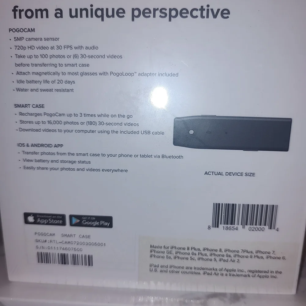 PogoCam Wearable Camera for Glasses